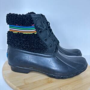 Sperry Top Sider Saltwater Duck Boots Sherpa Snow Rain Waterproof Sz 8.5 NEW